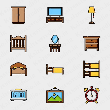 پک آیکون مدل لوازم خانه Furniture P1