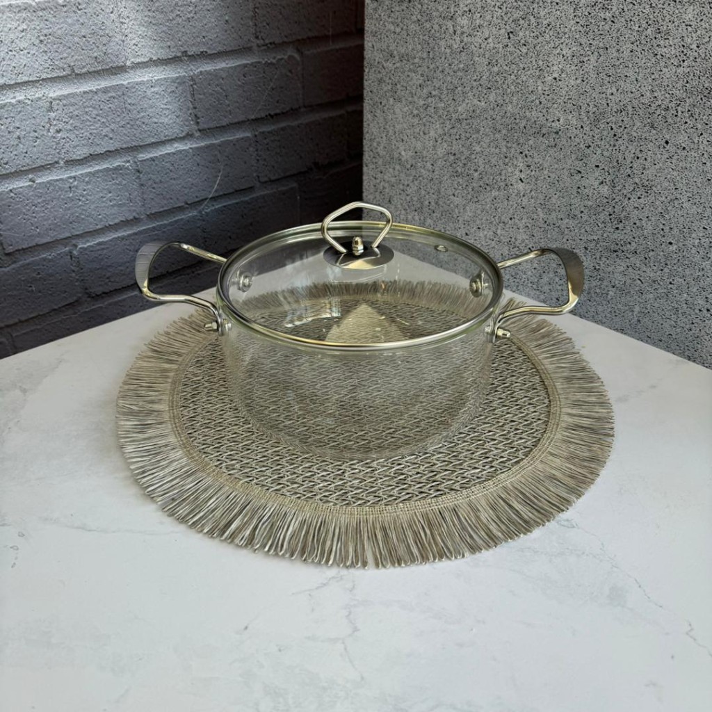 قابلمه پیرکس شعله مستقیم 2.5 لیتری دسته استیل