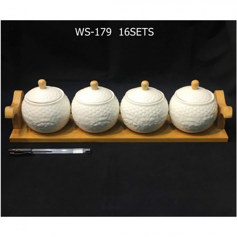 ست چهار عددی ادویه خوری پایه بامبو ووگاتی