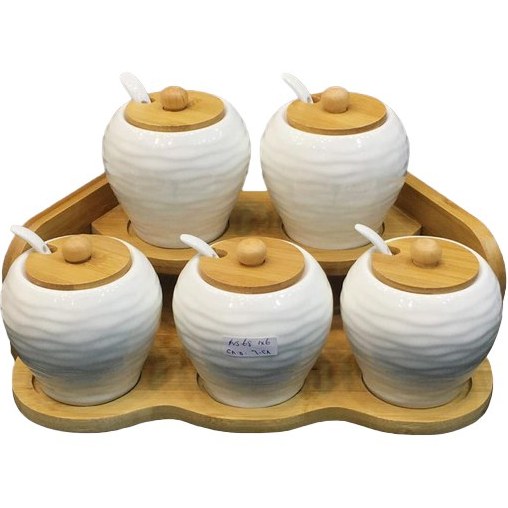 پاسماوری  ادویه خوری دوطبقه  بامبو سرامیک ووگاتی