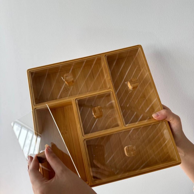 ظرف تیبگ چوبی پنج قسمته وگاتی