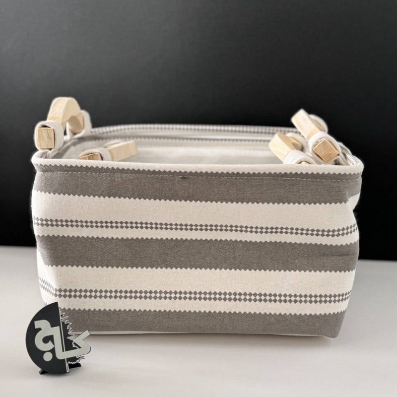 سبد برزنتی دسته چوبی سه عددی