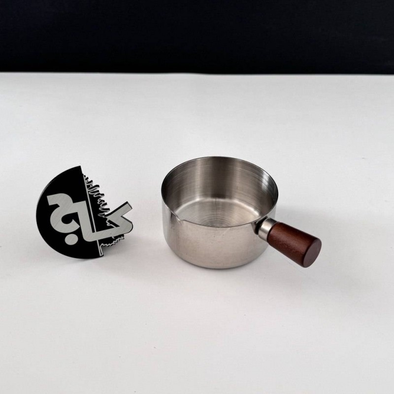 پیمانه استیل دسته چوب