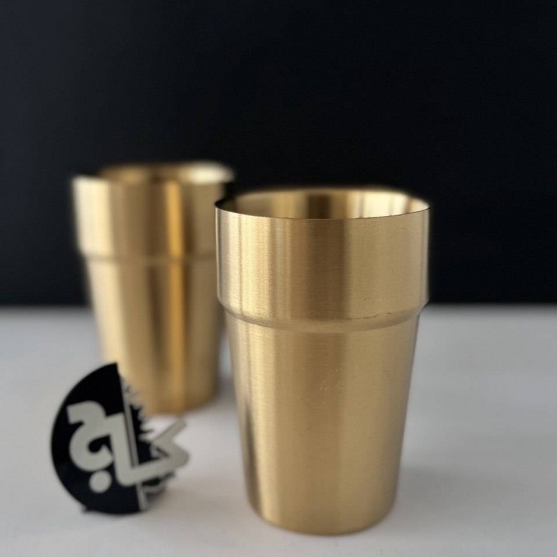 لیوان استیل طلایی