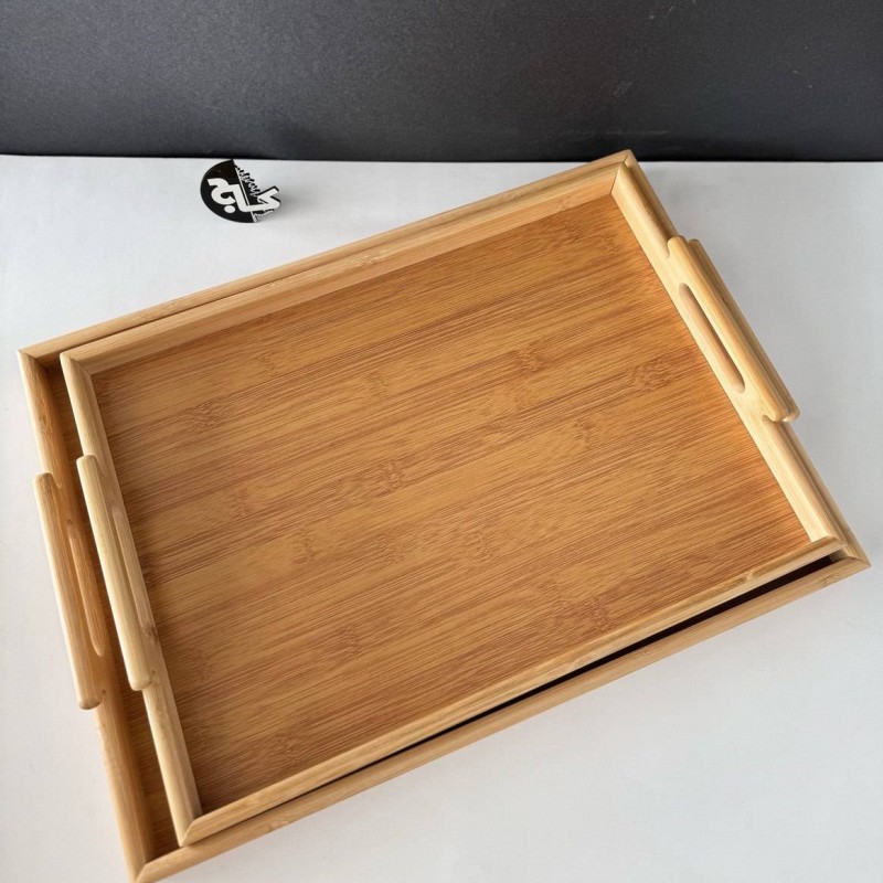 سینی بامبو مستطیلی دسته دار