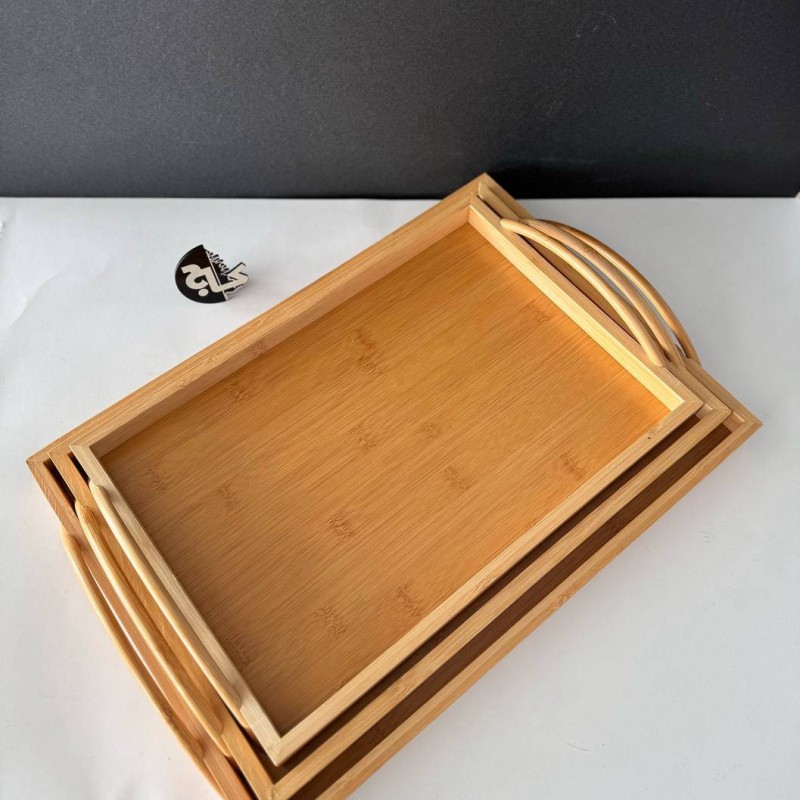 سینی بامبو  مستطیلی مدل دسته کمانی