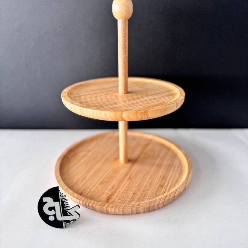 ظرف شیرینی دو طبقه بامبو