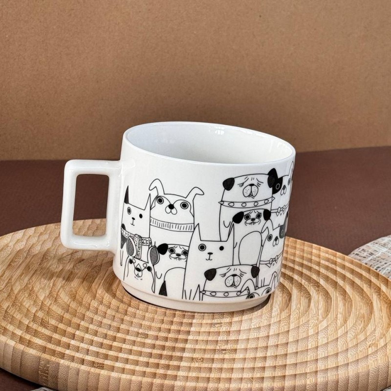 ماگ سرامیکی  طرح سگ و گربه