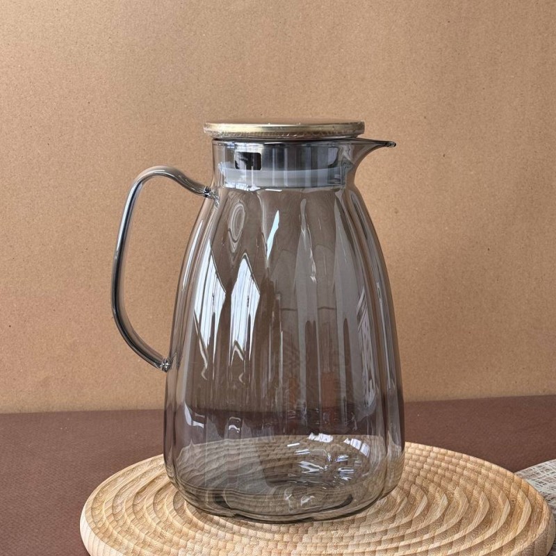 پارچ پیرکس درب استیل دودی رنگ