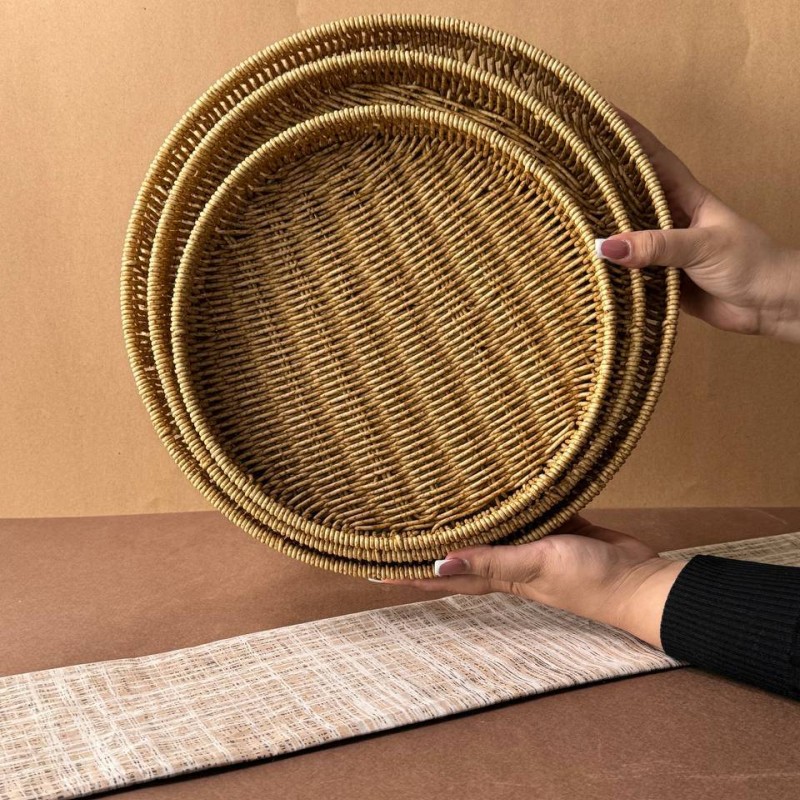 سینی حصیری مدل گرد