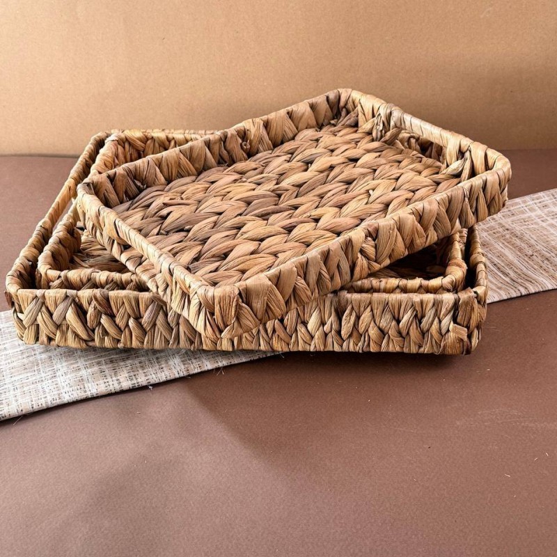 ست سه عددی سینی حصیری مدل مستطیلی