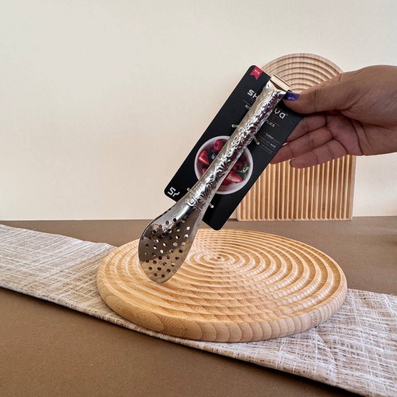 انبر سالاد استیل طرح دار برند شنگیا