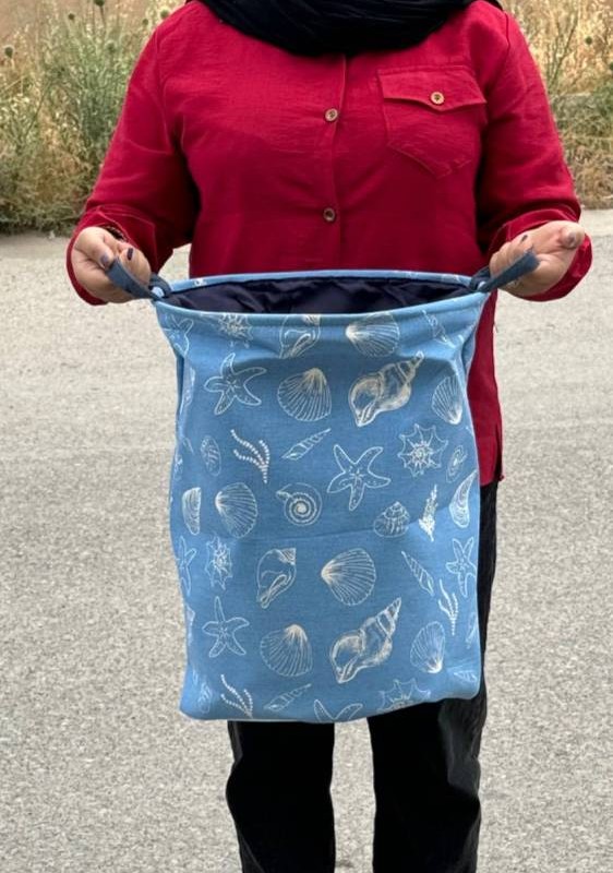 سبد رخت چرگ دسته دار گرد مدل تاشو