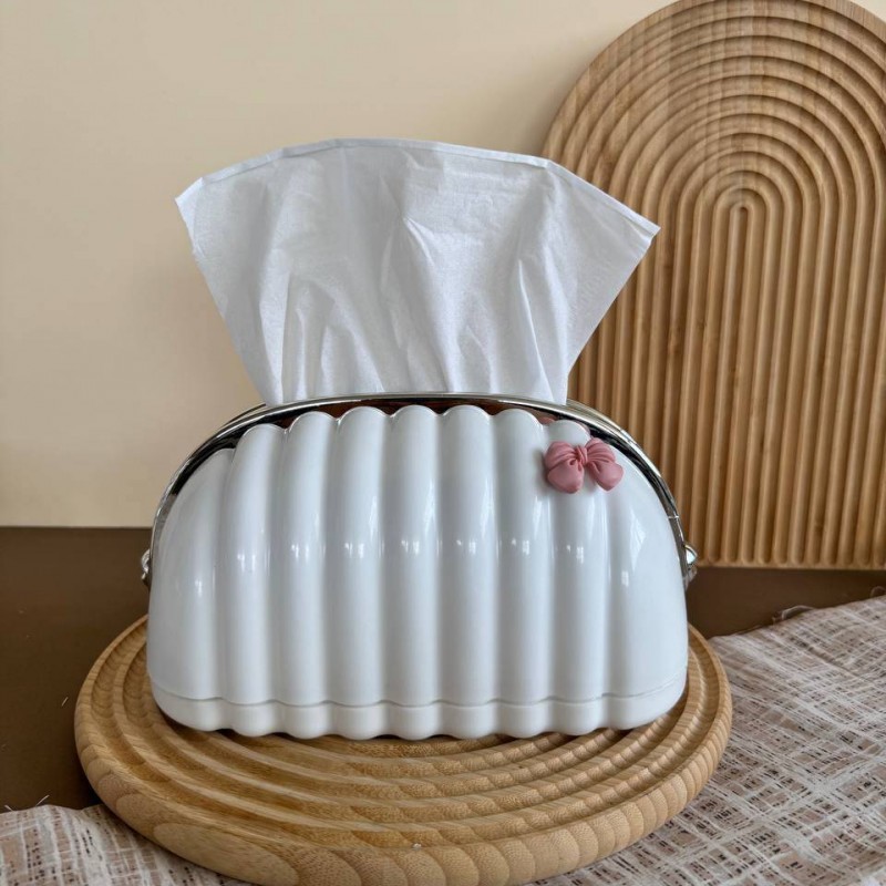 جا دستمال کاغذی صدفی پاپیون دار