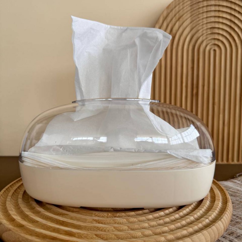 جا دستمال کاغذی اکرولیک لبه طلایی