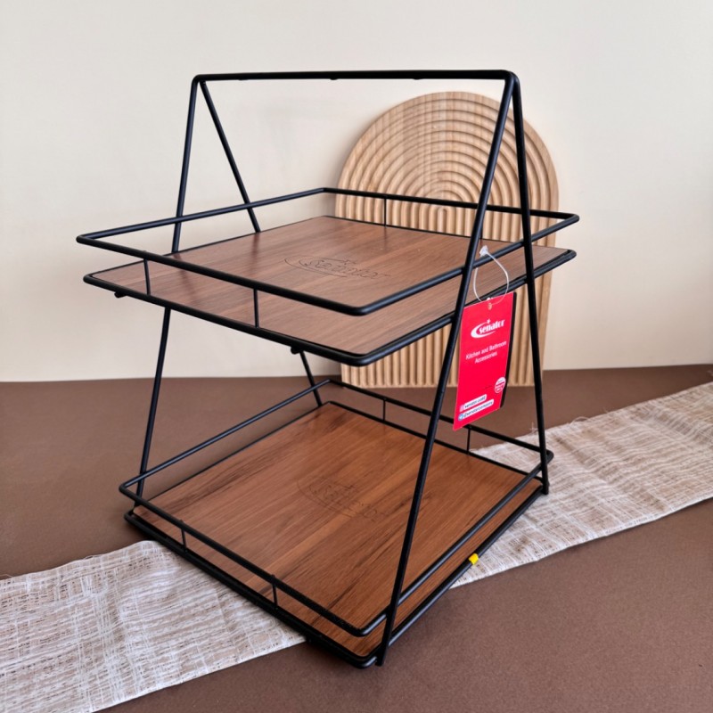 استند دو طبقه فلزی کف چوبی سناتور