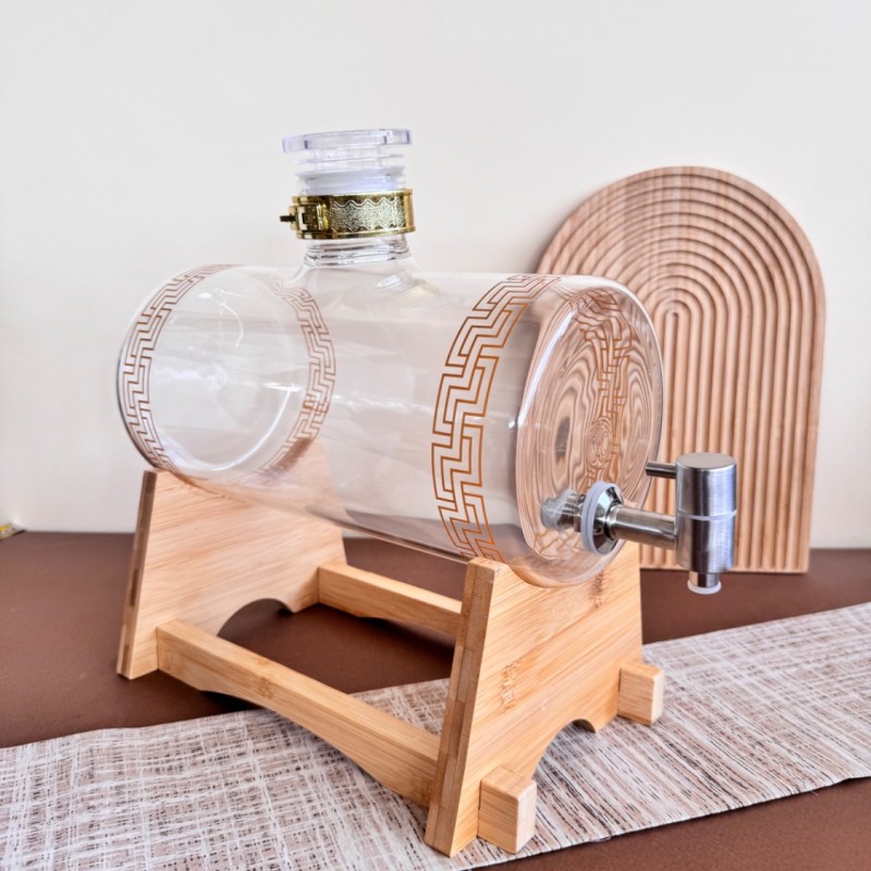 کلمن پایه بامبو پیرکس طرح بشکه 5 لیتری