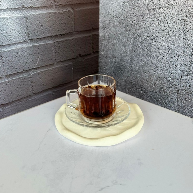 ست استکان و نعلبکی 12 پارچه طرح میلک نیزه دلی گلس