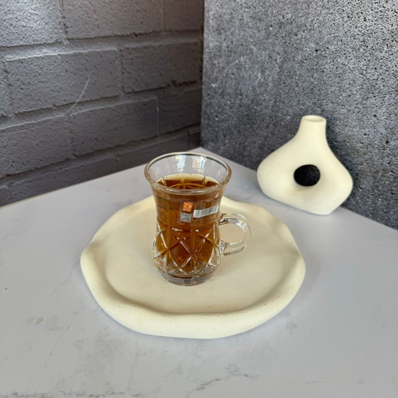 ست شش عددی استکان کمر باریک دسته دار طرح سزار دلی گلس