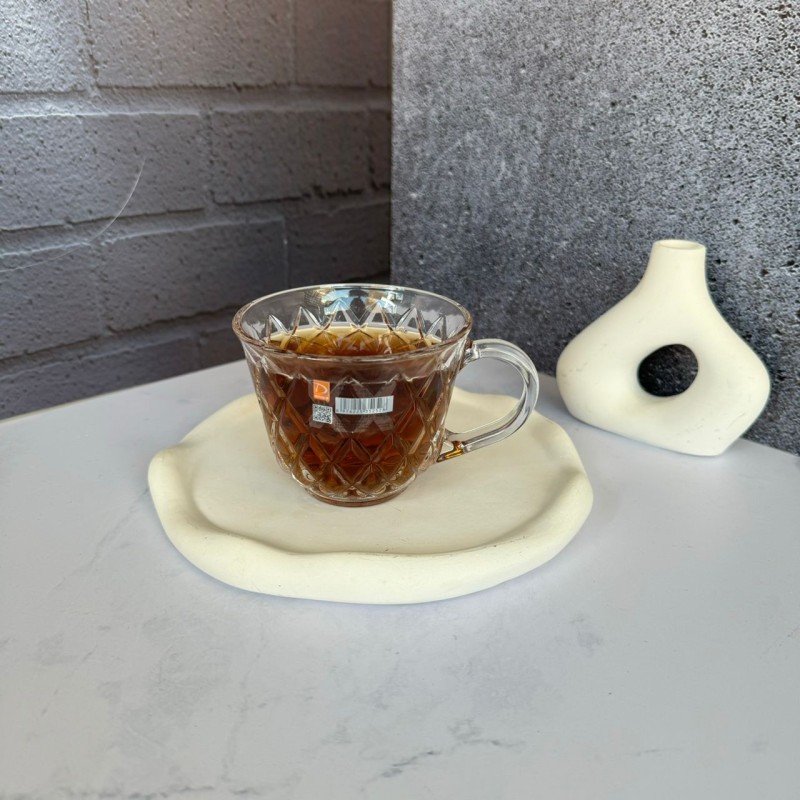 ست شش عددی استکان گرد طرح لوزی دلی گلس