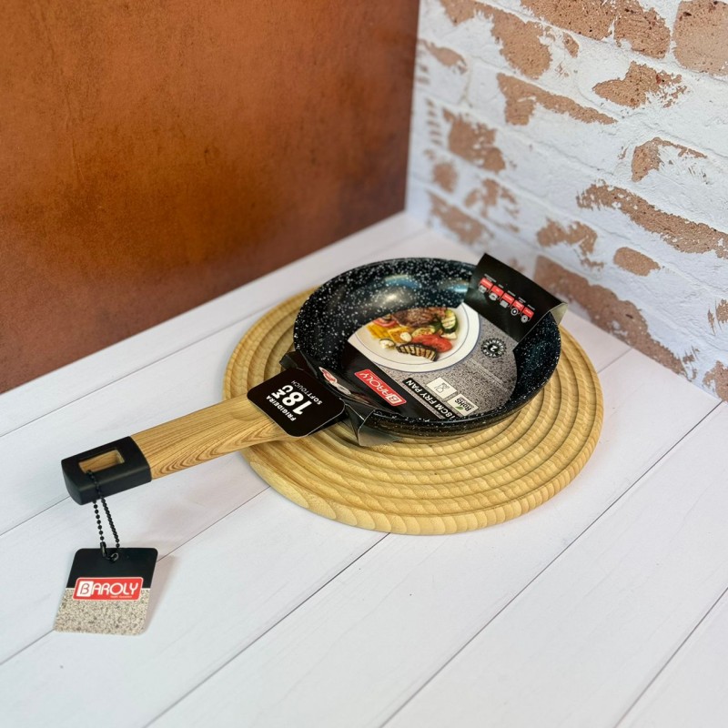 ماهیتابه گرانیتی دسته بامبو  بارولی