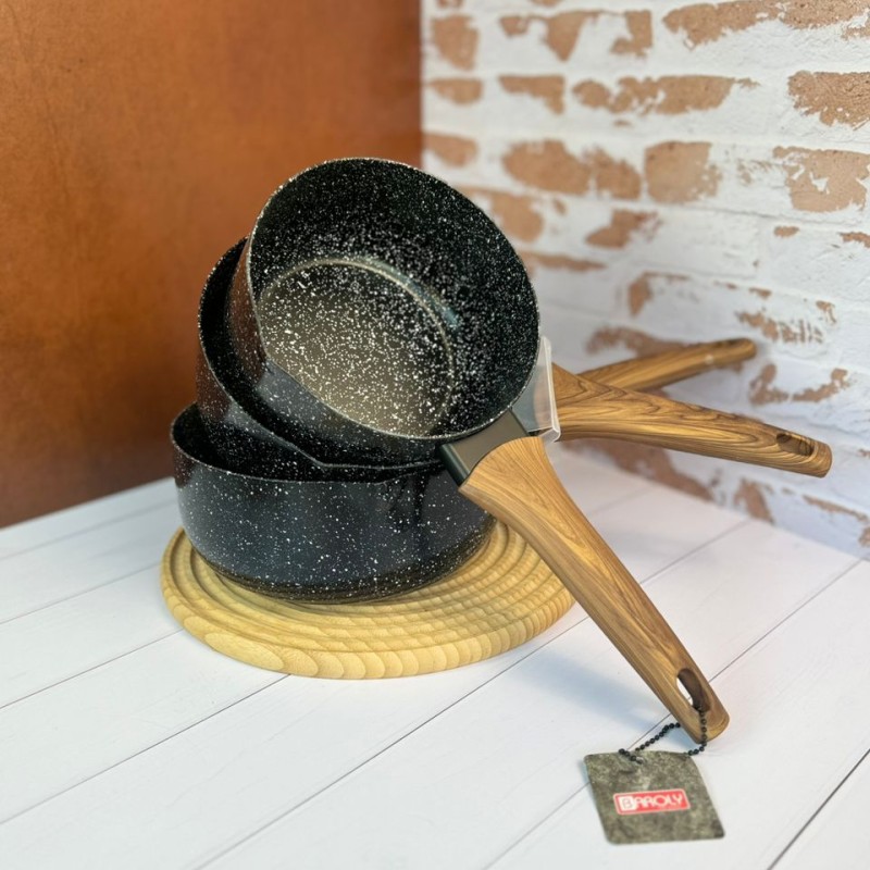 ست شیر جوش گرانیتی  دسته بامبو