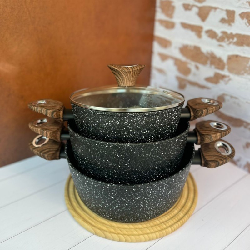 سرویس قابلمه سه پارچه گرانیتی برند بارولی