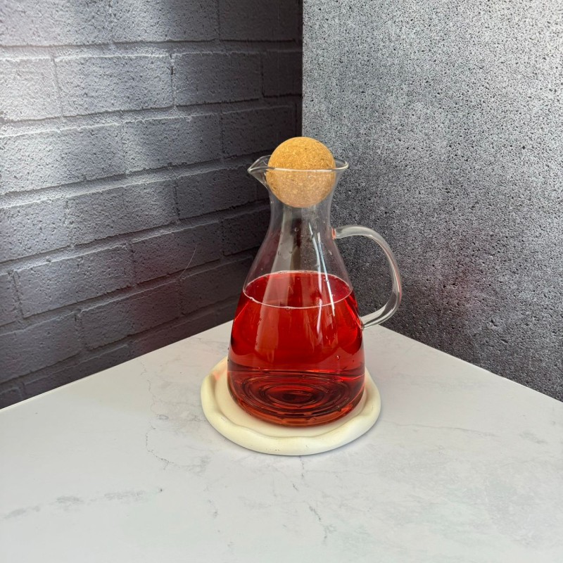 پارچ پیرکس دسته دار درب توپی 1600 میل