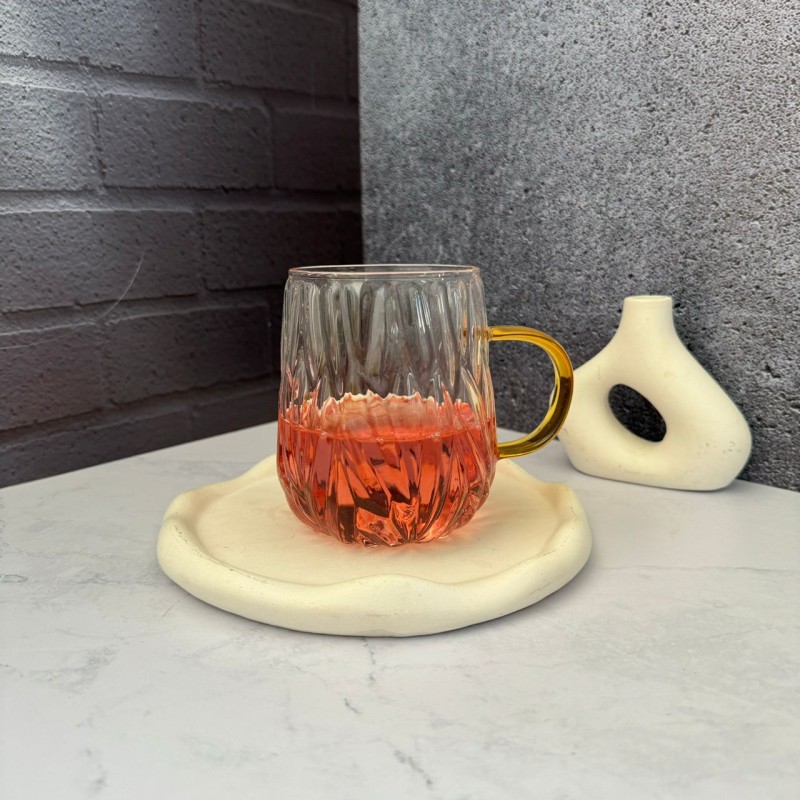 لیوان پیرکس طرح برجسته درختی 450 میل