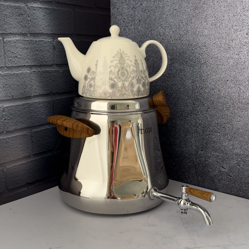 کتری و قوری براق کف چدن قیطاسی مدل 6675