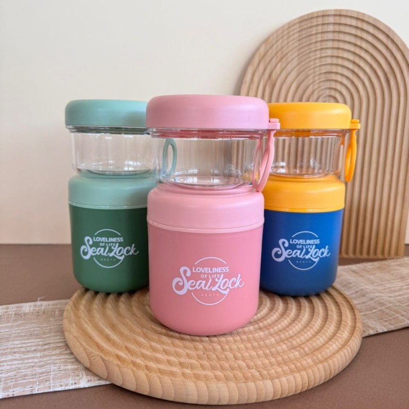 ظرف غذا داخل استیل 304 دو طبقه استوانه ای