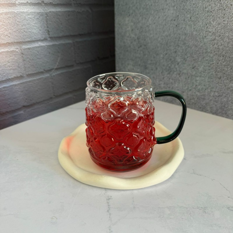 لیوان پیرکس دسته مشکی 480 میل