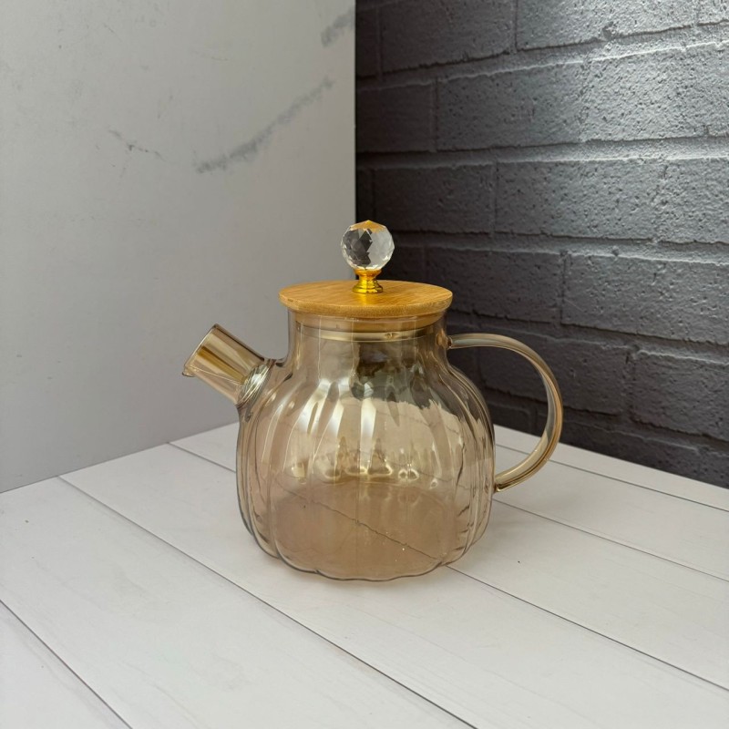 قوری پیرکس شعله مستقیم درب الماسی شیاردار شامپاینی