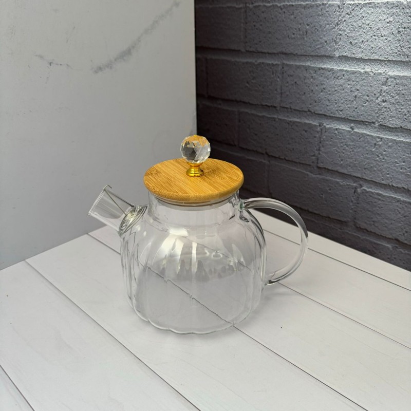 قوری پیرکس شعله مستقیم درب الماسی شیاردار دودی 1500 میل