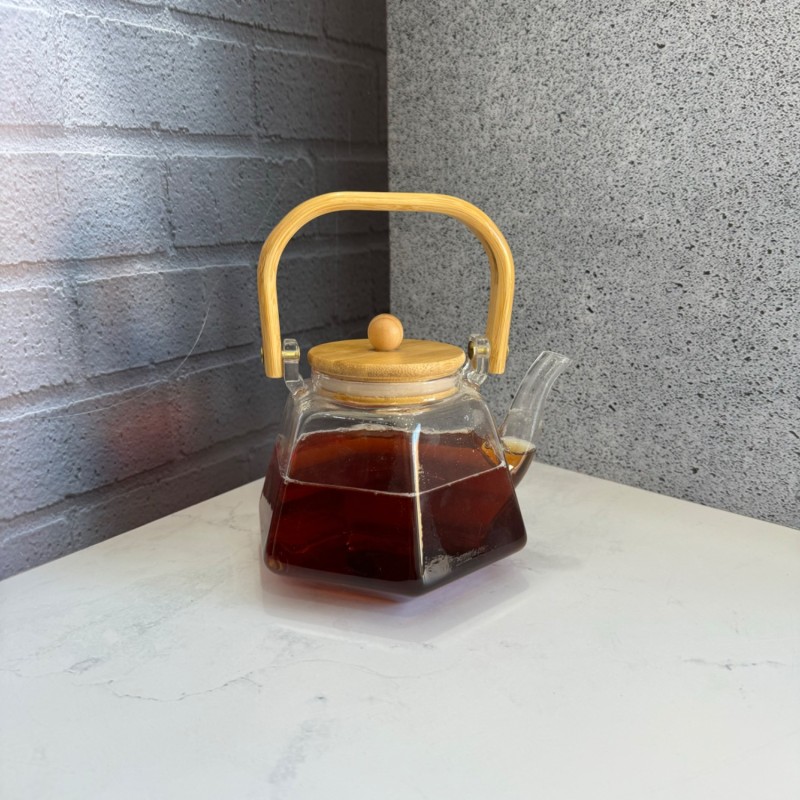 قوری پیرکس شعله مستقیم دسته دار چند ضلعی 800 میل