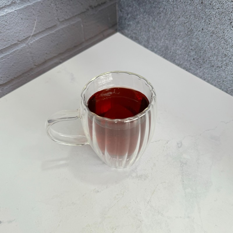 لیوان پیرکس دوجداره شیاردار 350 میل