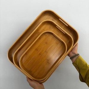 سینی مستطیل لبه دار بامبو