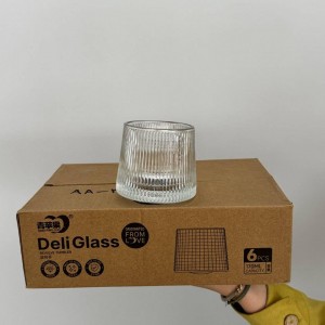 نیم لیوان شیشه ای شیاردار چرخشی DELI GLASS