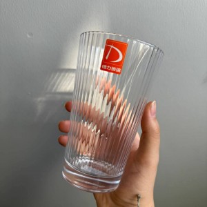 لیوان شیشه ای مدل شیار دار