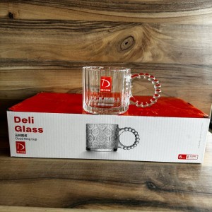 نیم لیوان لاته خوری دسته منجوقی DELI GLASS