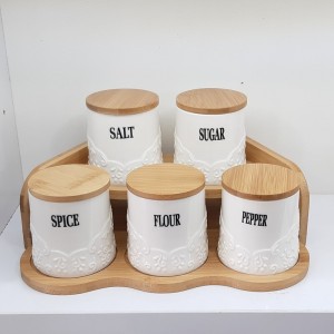 ست جا ادویه16 تکه وگاتی دو طبقه سرامیک بامبو ووگاتی