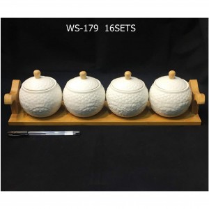 ست چهار عددی ادویه خوری پایه بامبو ووگاتی