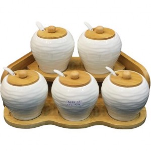 پاسماوری  ادویه خوری دوطبقه  بامبو سرامیک ووگاتی