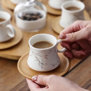 ست شش نفره قهوه خوری ماربل