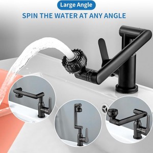 شیر آب بازویی مکانیکی 1080 درجه | چرخش تلسکوپی ضد پاشش مناسب سینک و روشویی