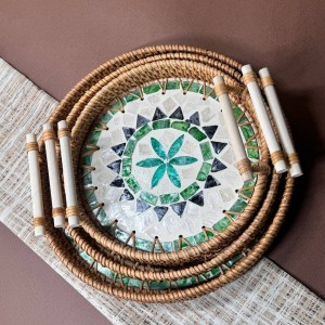 سینی حصیری راتان مدل دسته دار