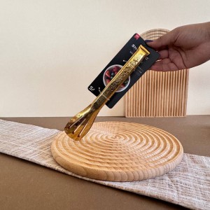 انبر سالاد استیل طلایی برند شنگیا