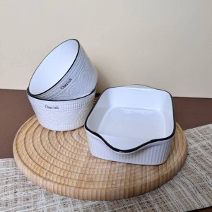 ست 3عددی تابه و کاسه سرامیکی طرح زارا