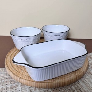 ست 3عددی تابه و کاسه سرامیکی طرح زارا