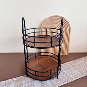 استند دو طبقه گرد فلزی کف چوبی سناتور